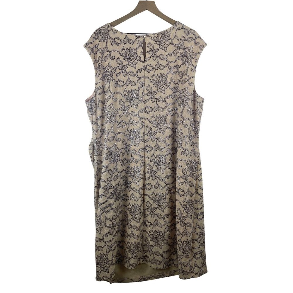 Scarlett Women's 24W Sheath Mini Blush Pink Glitter Shimmer Embroider Mini Dress - Picture 8 of 8